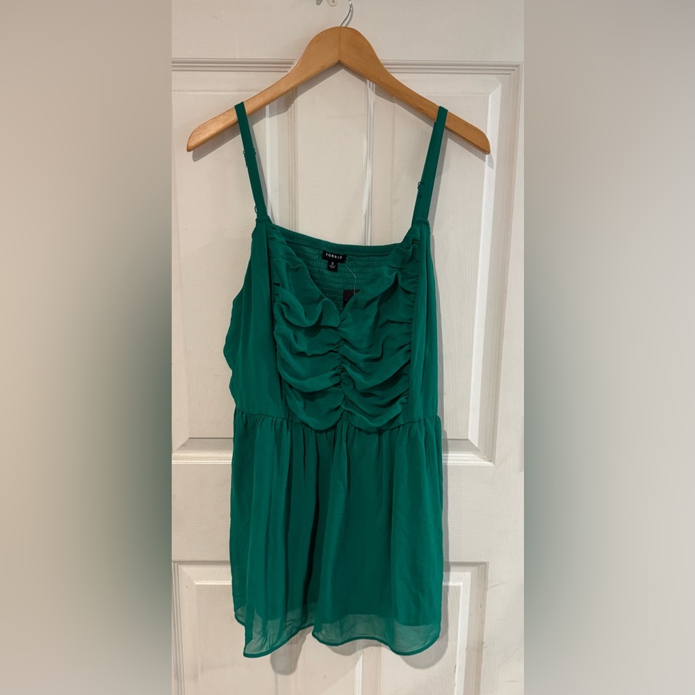 Torrid Green Chiffon Sleeveless Tank